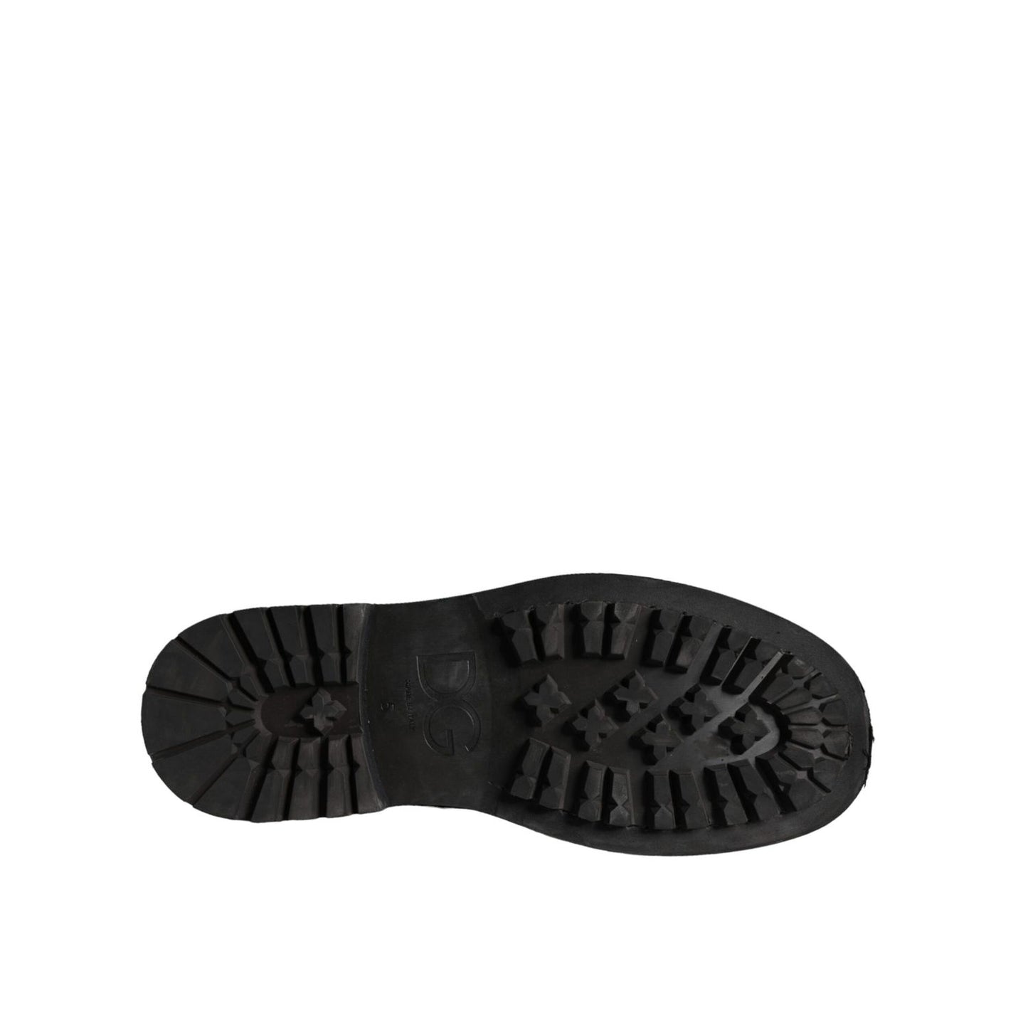 Dolce & Gabbana Black Lace Up Mid Calf Boots Men Shoes