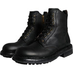 Dolce & Gabbana Black Lace Up Mid Calf Boots Men Shoes MV5870-40