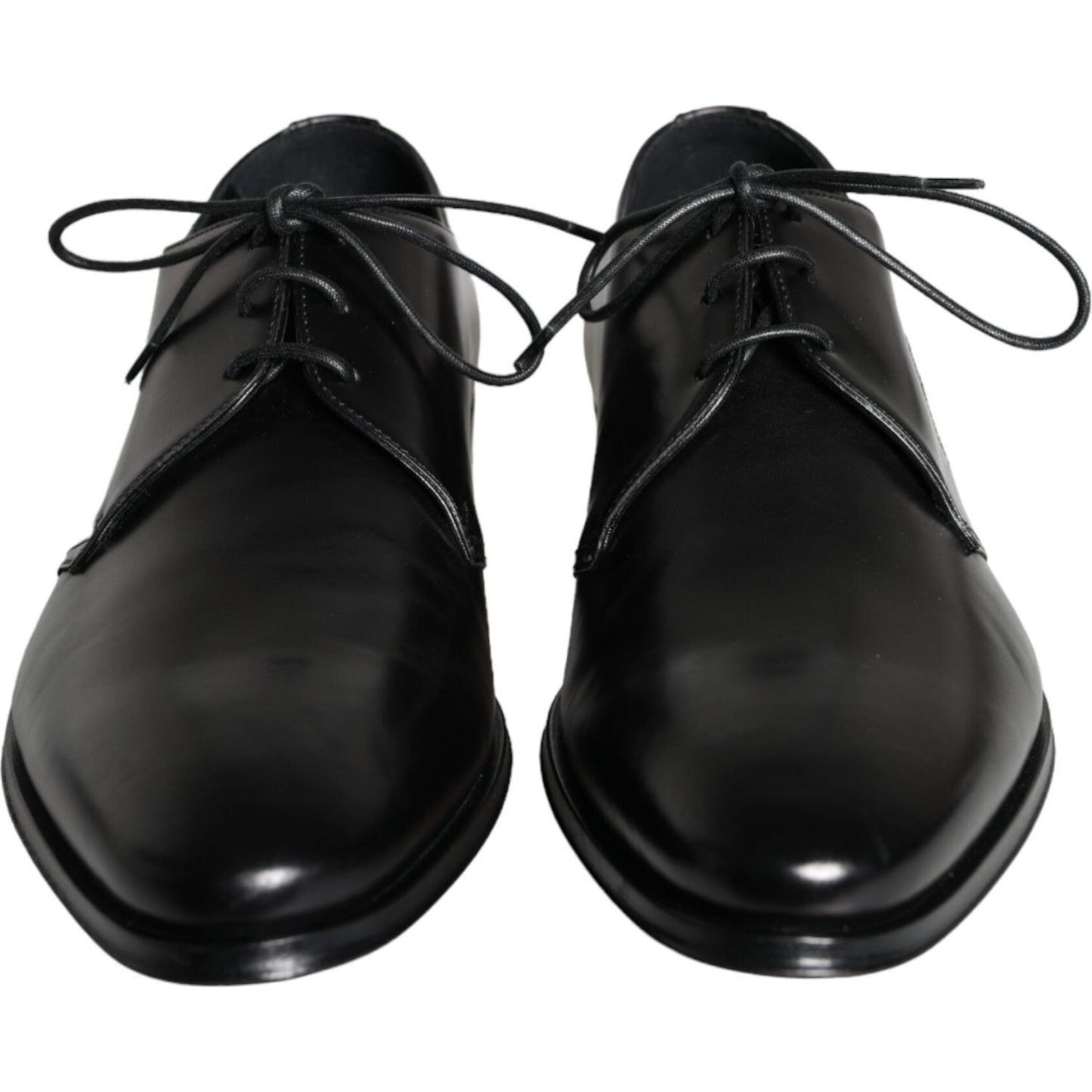 Dolce & Gabbana Black Calfskin Leather Derby Men Dress Shoes MV5911-43