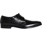 Dolce & Gabbana Black Calfskin Leather Derby Men Dress Shoes MV5911-43