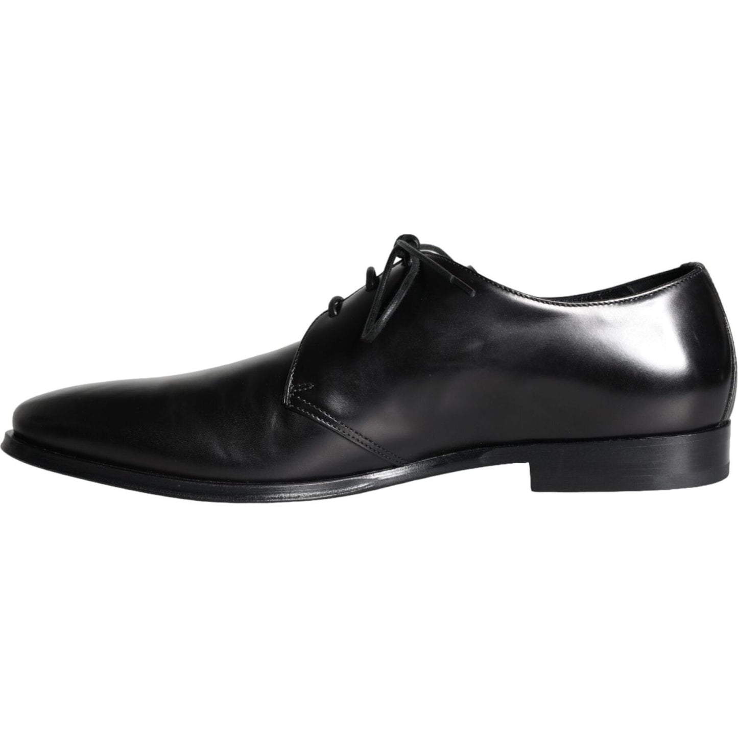 Dolce & Gabbana Black Calfskin Leather Derby Men Dress Shoes MV5911-43