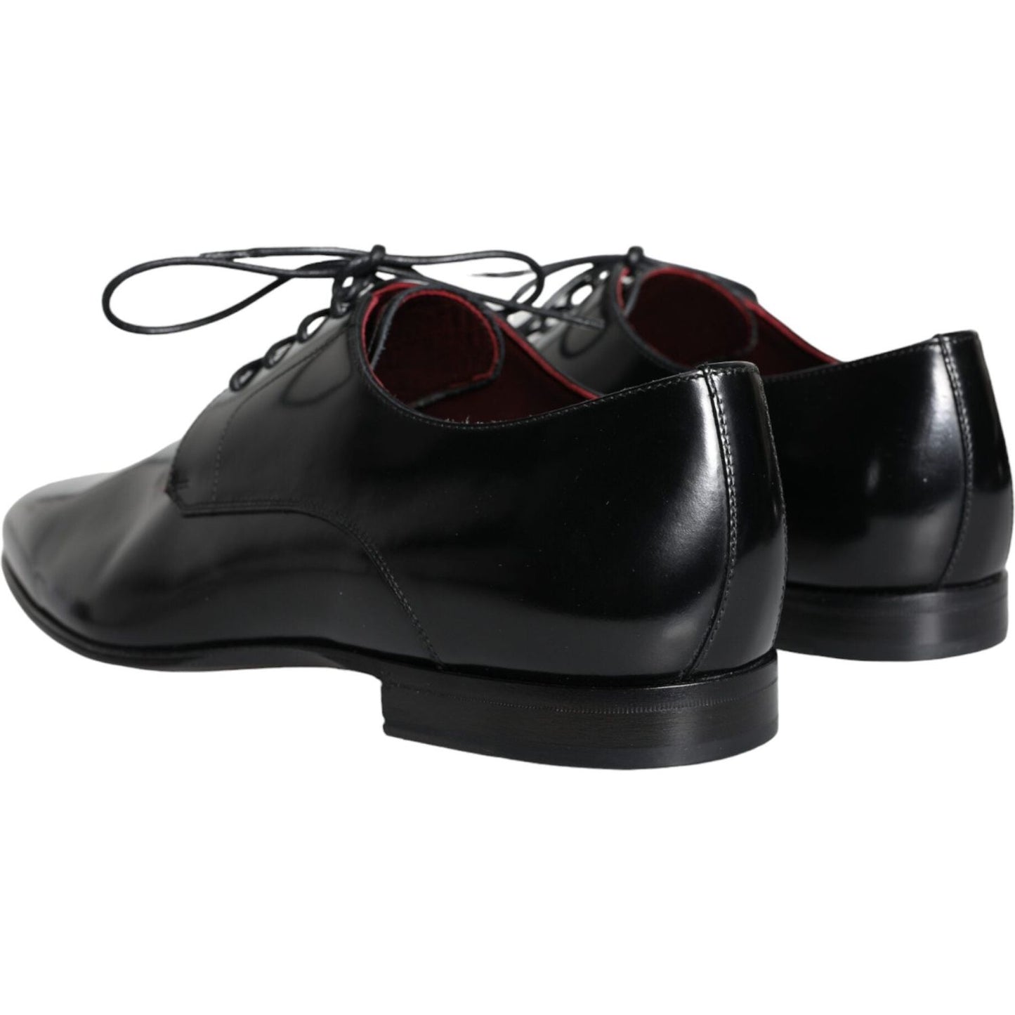 Dolce & Gabbana Black Calfskin Leather Derby Dress Men Shoes MV5912-43