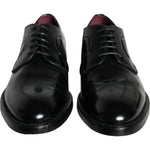 Dolce & Gabbana Black Calfskin Leather Derby Men Dress Shoes MV5913-43