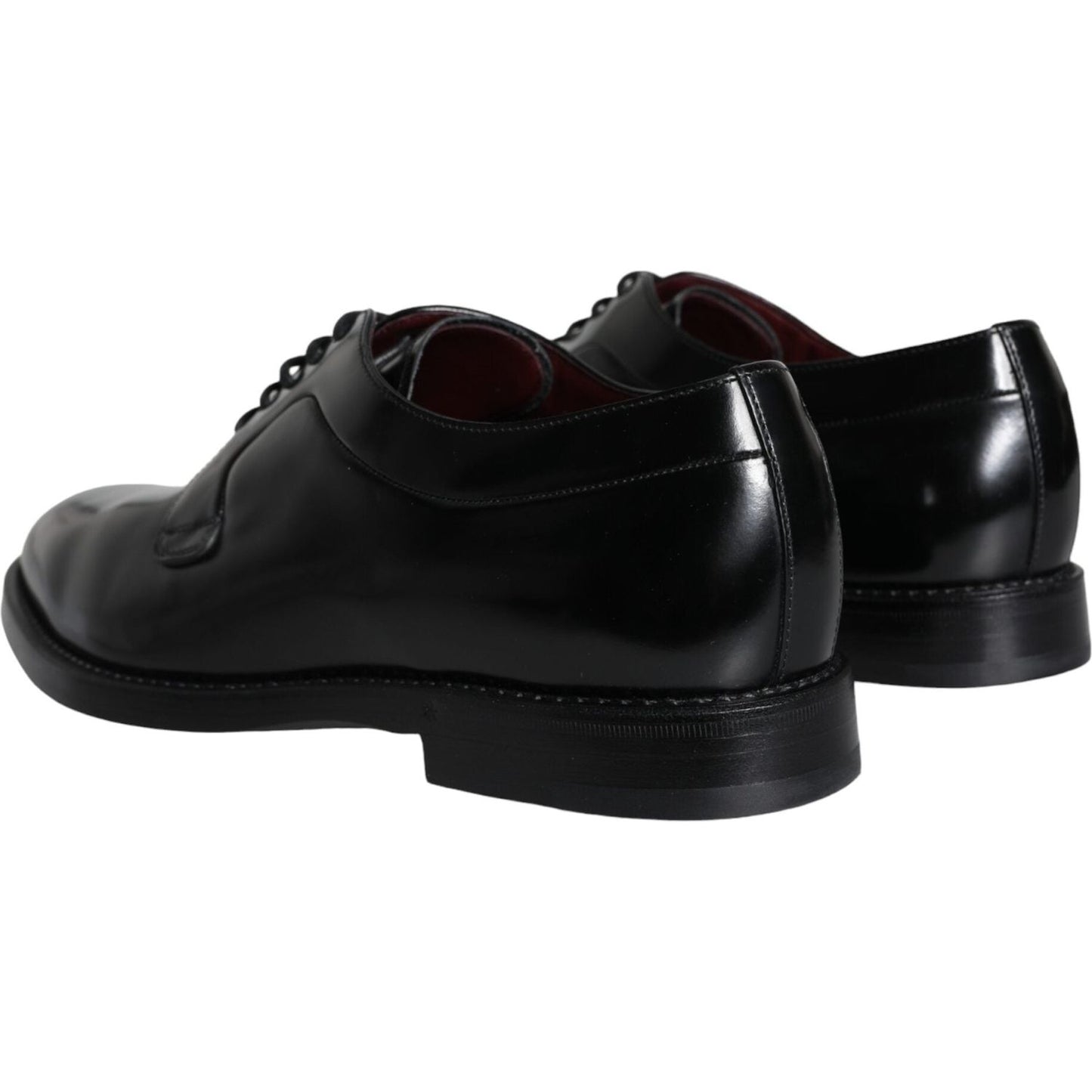 Dolce & Gabbana Black Calfskin Leather Derby Men Dress Shoes MV5913-43