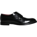 Dolce & Gabbana Black Calfskin Leather Derby Men Dress Shoes MV5913-43
