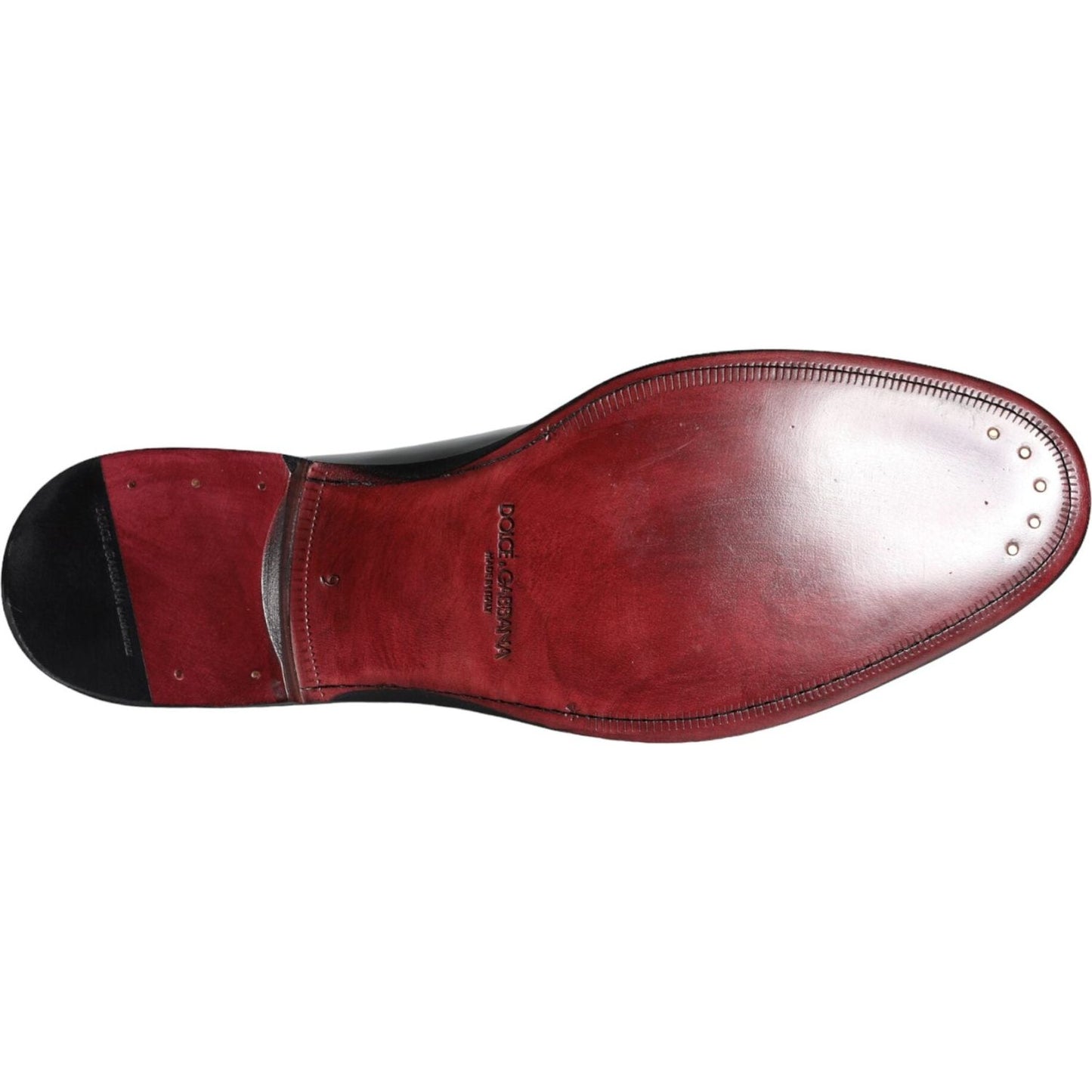 Dolce & Gabbana Black Calfskin Leather Derby Men Dress Shoes MV5913-43