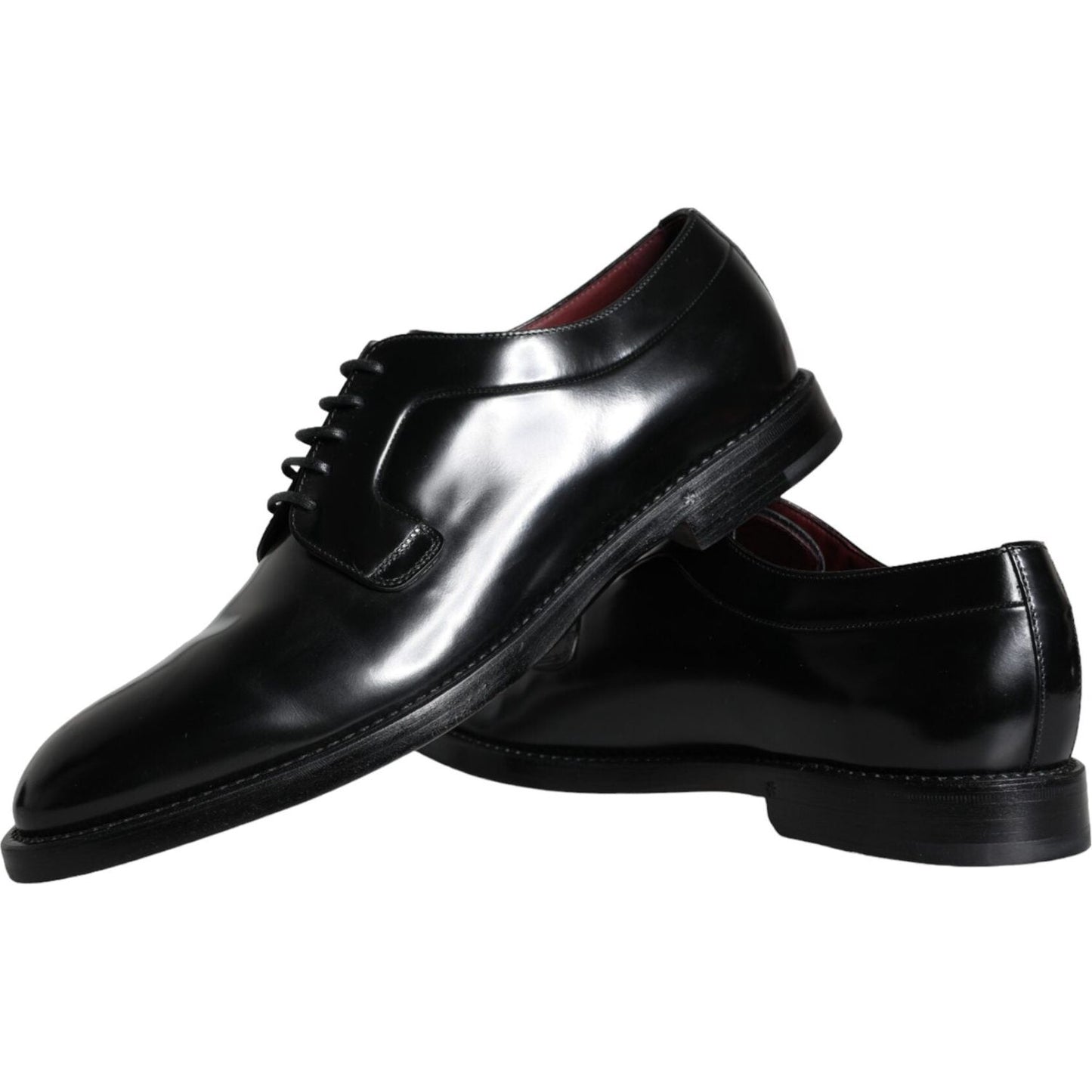 Dolce & Gabbana Black Calfskin Leather Derby Men Dress Shoes MV5913-43