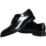Dolce & Gabbana Black Calfskin Leather Derby Men Dress Shoes MV5913-43