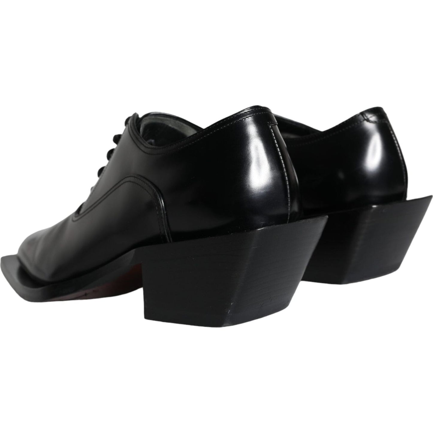 Dolce & Gabbana Black Calfskin Leather Derby Dress Men Shoes MV5925-44
