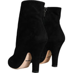 Dolce & Gabbana Black Suede Leather Mid Calf Boots Shoes