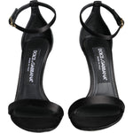 Dolce & Gabbana Black KEIRA Heels Ankle Strap Sandals Shoes