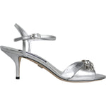 Dolce & Gabbana Silver Crystal AnkleStrap Keira Sandals Shoes LA11353-40