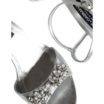 Dolce & Gabbana Silver Crystal AnkleStrap Keira Sandals Shoes LA11353-40