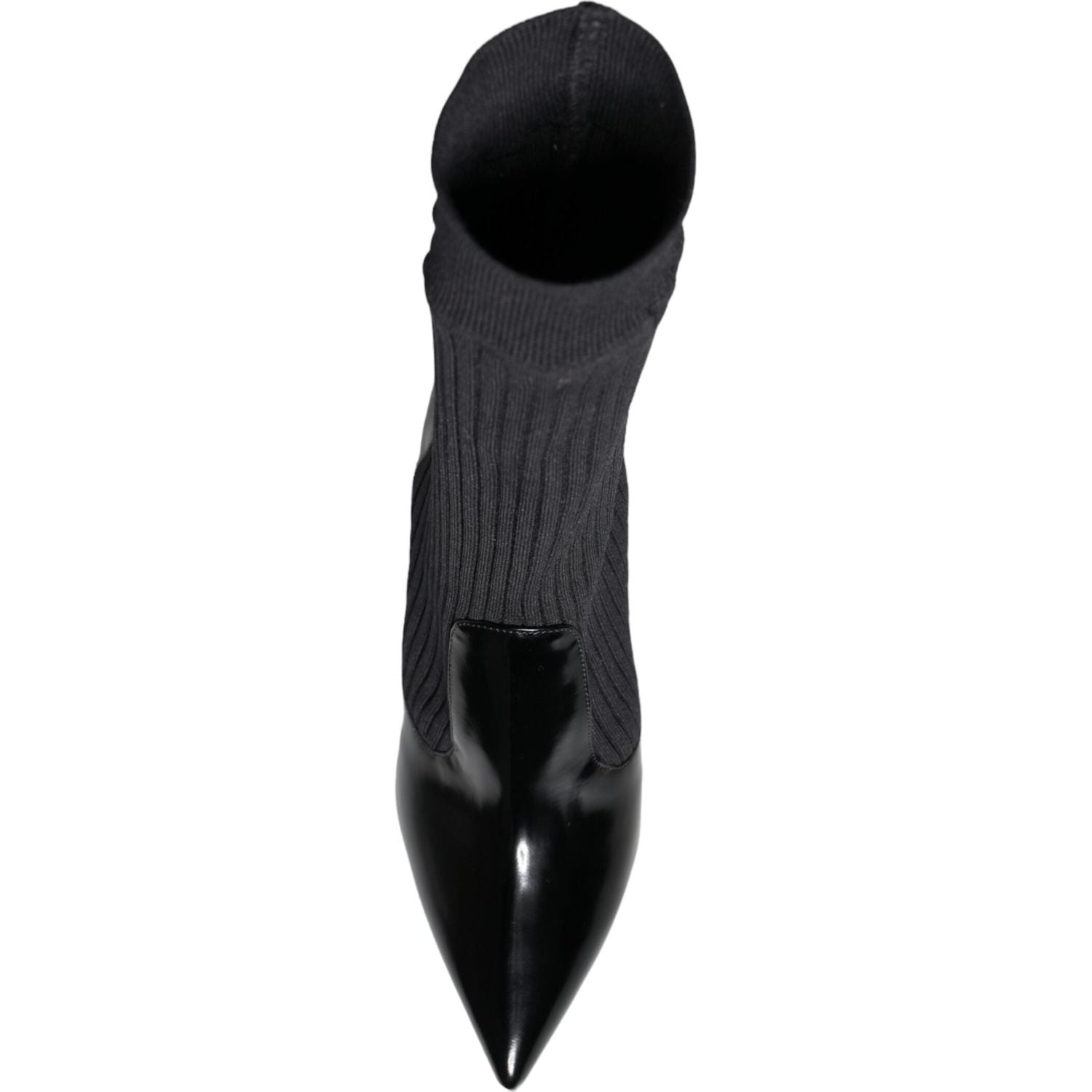 حذاء بكعب عالٍ مطاطي أسود من دولتشي آند غابانا مع جوارب