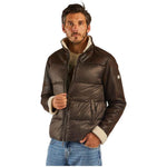 Yes Zee Brown Nylon Men's Quilted Jacket YE-13685-S