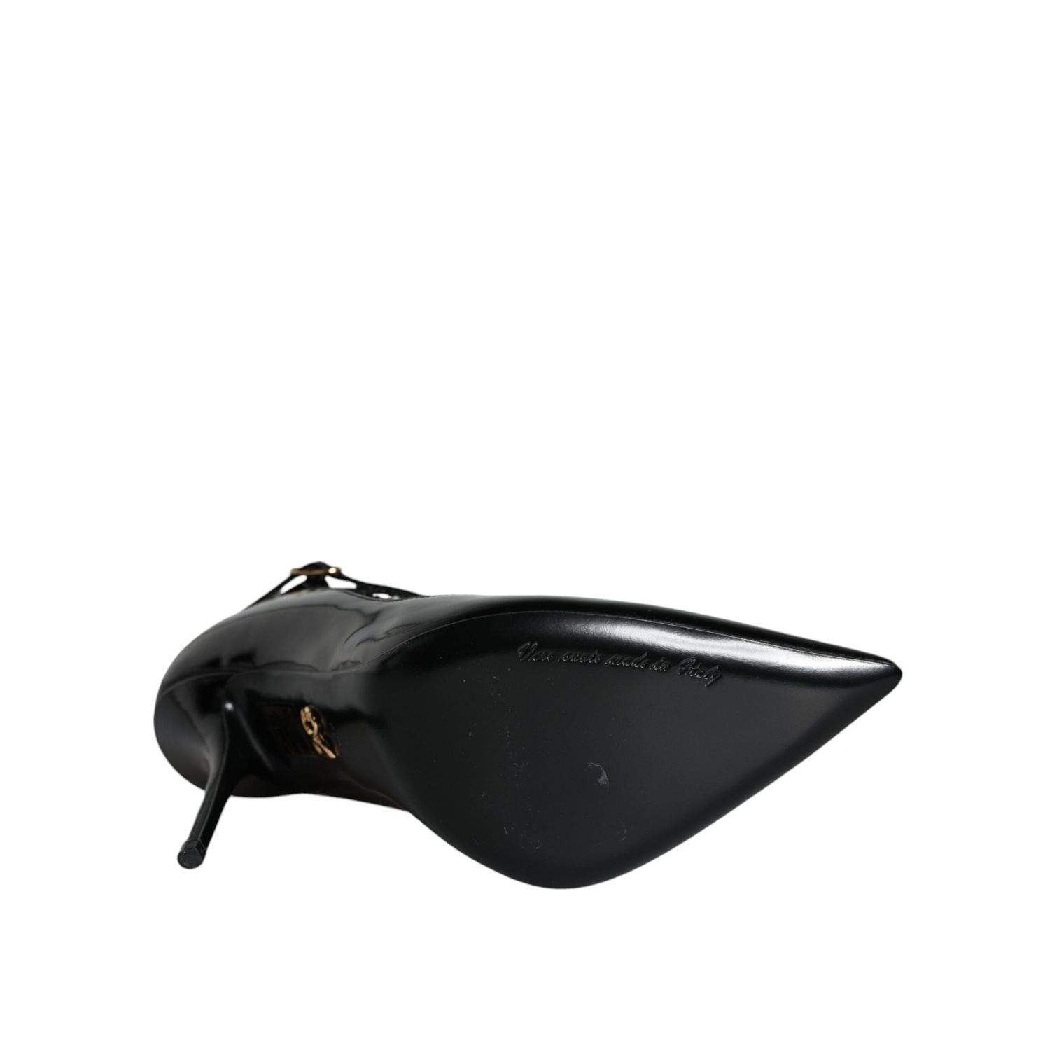 Dolce & Gabbana Black Mesh Patent Leather Heels Pumps Shoes