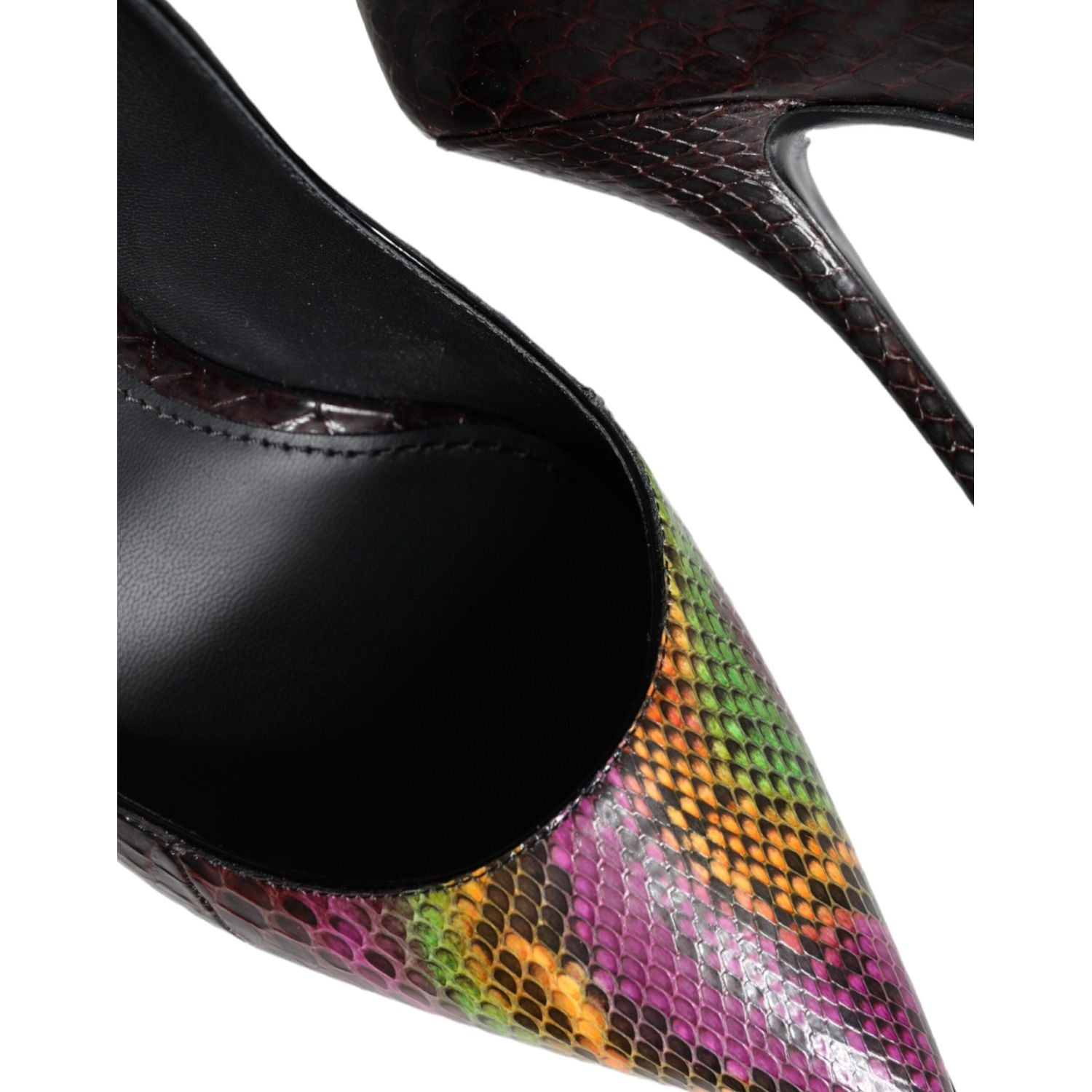 حذاء بكعب عالٍ متعدد الألوان من الجلد الاستوائي من دولتشي آند غابانا