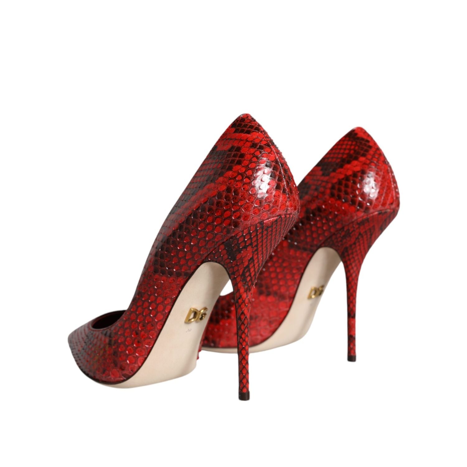 Dolce & Gabbana Red Leather Stiletto High Heels Pumps Shoes