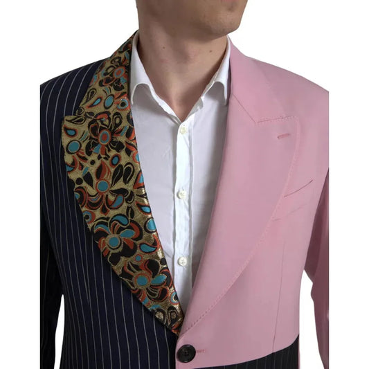 Dolce & Gabbana Multicolor Patchwork Single Breasted Blazer Dolce & Gabbana Dark Gray