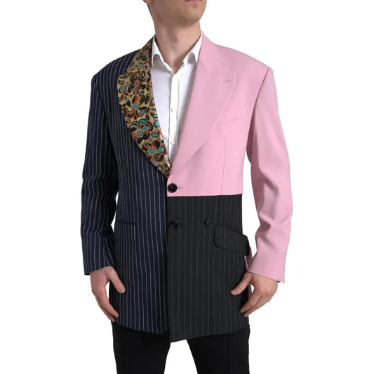 Dolce & Gabbana Multicolor Patchwork Single Breasted Blazer Dolce & Gabbana Dark Slate Gray