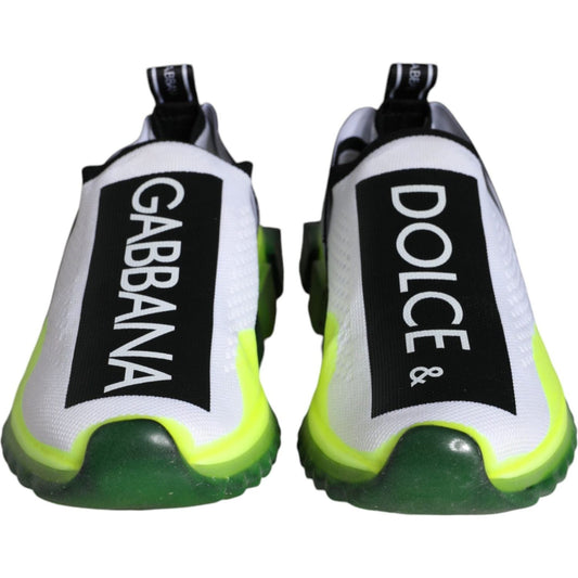 Dolce & Gabbana White Yellow Slip On Sorrento Sneakers Shoes Dolce & Gabbana Dark Slate Gray