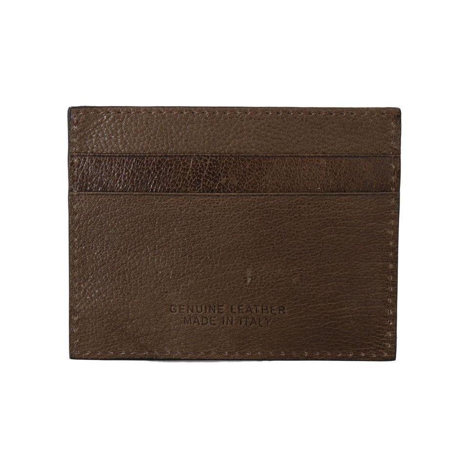 Billionaire Italian Couture Brown Leather Cardholder Wallet Wallet