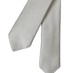 Dolce & Gabbana White Solid 100% Silk Adjustable Tie KRA3356
