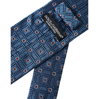Dolce & Gabbana Blue Patterned 100% Silk Adjustable Men Tie