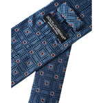 Dolce & Gabbana Blue Patterned 100% Silk Adjustable Men Tie KRA3347