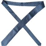 Dolce & Gabbana Blue Patterned 100% Silk Adjustable Men Tie KRA3347
