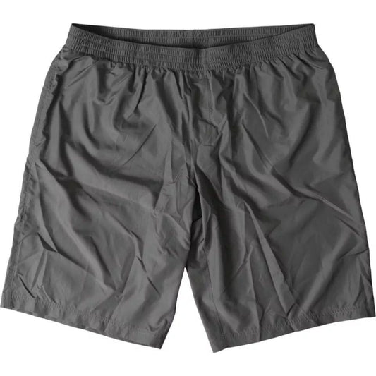 Dolce & Gabbana Dark Gray Polyester Beachwear Shorts Swimwear Men Dolce & Gabbana Dark Slate Gray