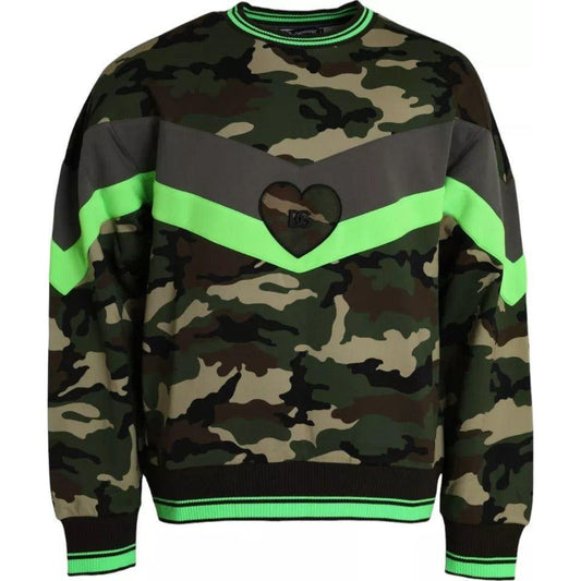 Dolce & Gabbana Multicolor Camouflage Sweatshirt Sweater Dolce & Gabbana Black