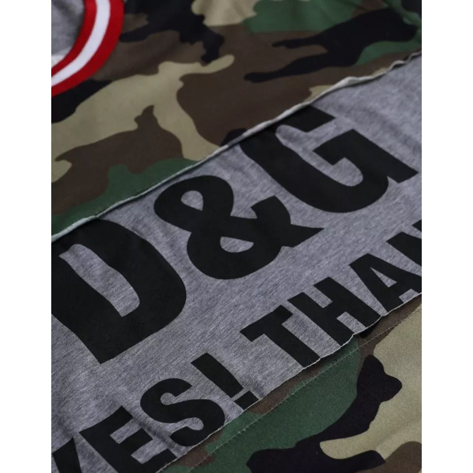 Dolce & Gabbana Multicolor Camouflage Cotton Crew Neck Men T-shirt