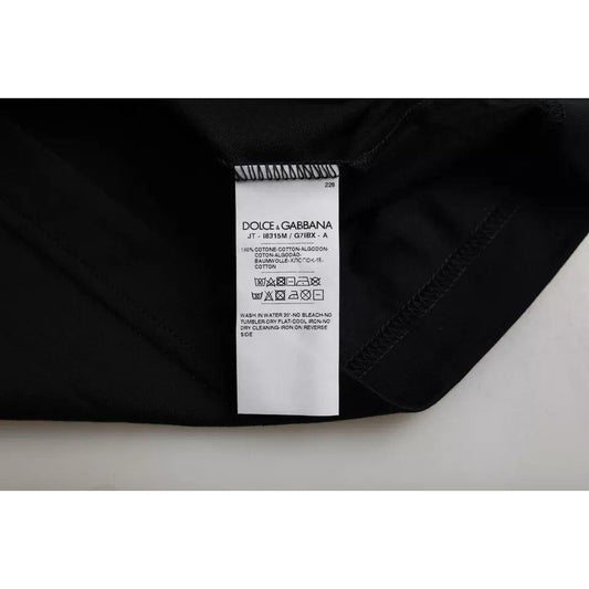 Dolce & Gabbana Black Cotton Round Neck Short Sleeves Men T-shirt Dolce & Gabbana Black