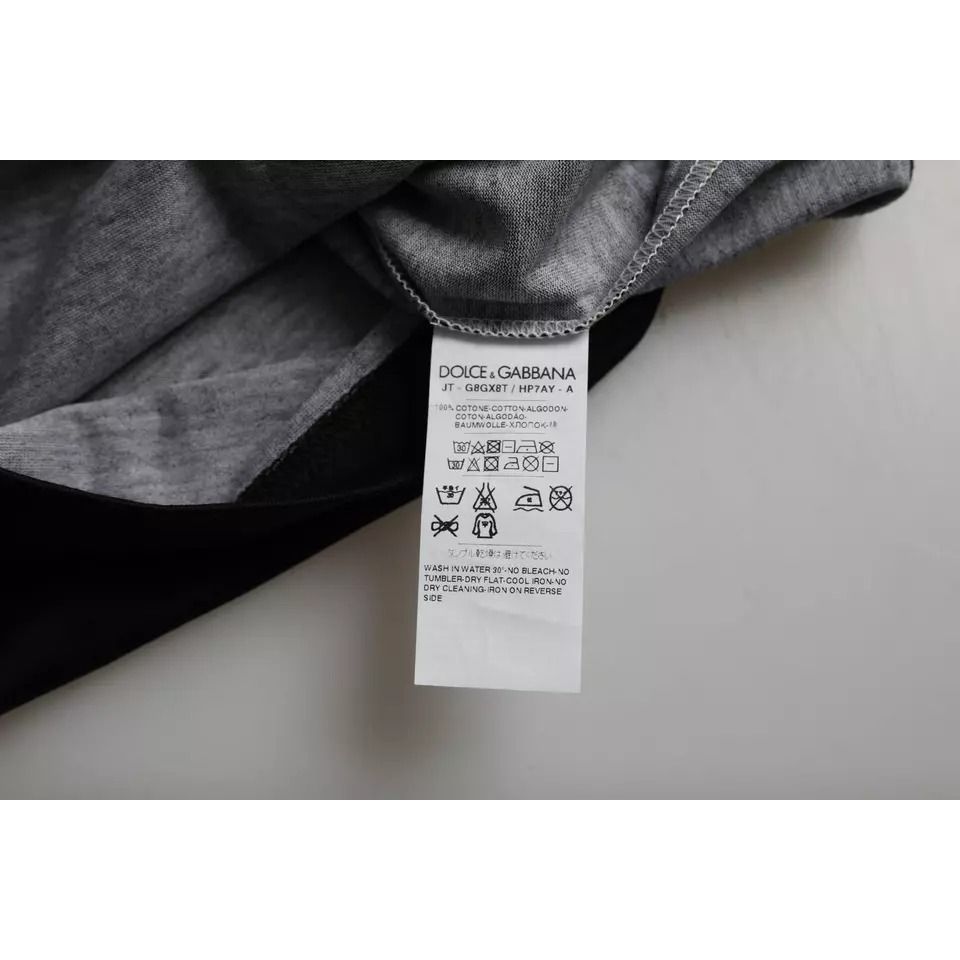 Dolce & Gabbana Black White Jazz Print Cotton Short Sleeves T-shirt