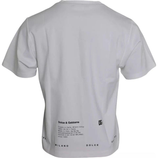 Dolce & Gabbana White Red Lips Print Cotton Men T-shirt Dolce & Gabbana Gray