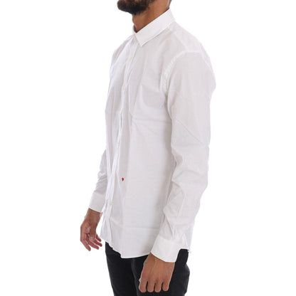 Moschino White Cotton Stretch Slim Fit Dress Shirt