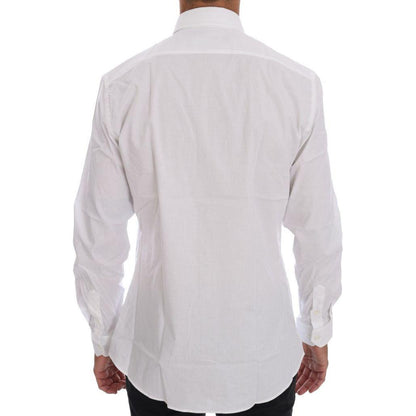 Moschino White Cotton Stretch Slim Fit Dress Shirt