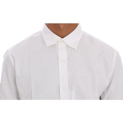 Moschino White Cotton Stretch Slim Fit Dress Shirt