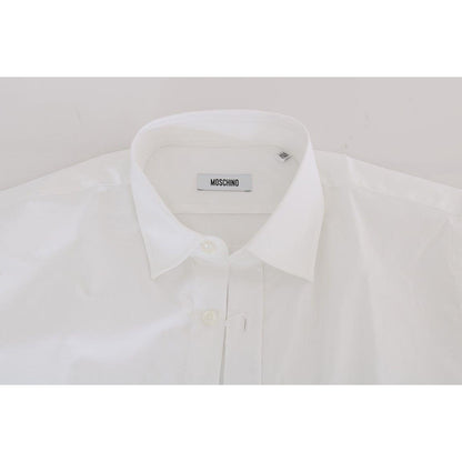 Moschino White Cotton Stretch Slim Fit Dress Shirt