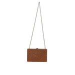Dolce & Gabbana Brown Leather Gold Frame Clutch Mini Crossbody Bag BAG1528