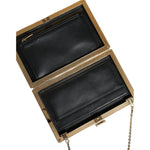 Dolce & Gabbana Brown Leather Gold Frame Clutch Mini Crossbody Bag BAG1528