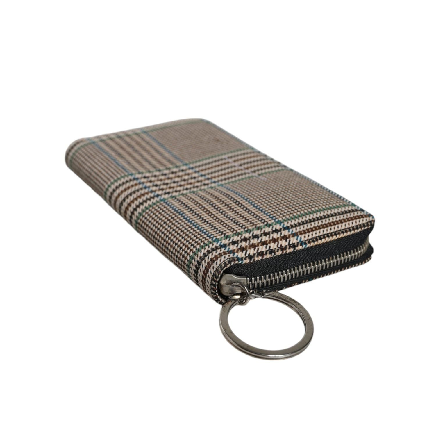 محفظة كلاتش كونتيننتال متعددة الألوان من MM6 Maison Margiela بسحاب حولها بتصميم Houndstooth