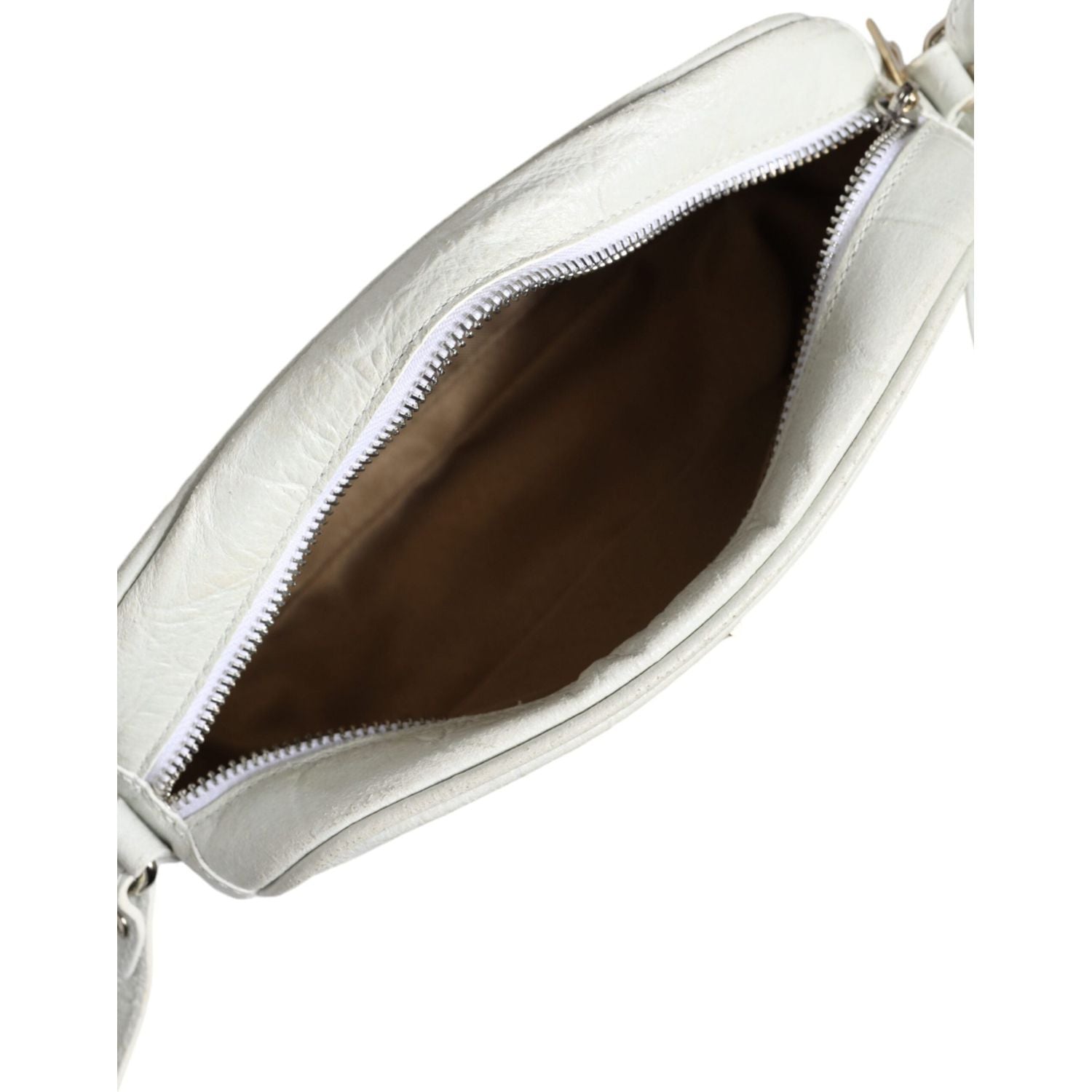 حقيبة كروس بودي من الجلد بطبعة جلد التمساح باللون الأبيض من Aniye By White