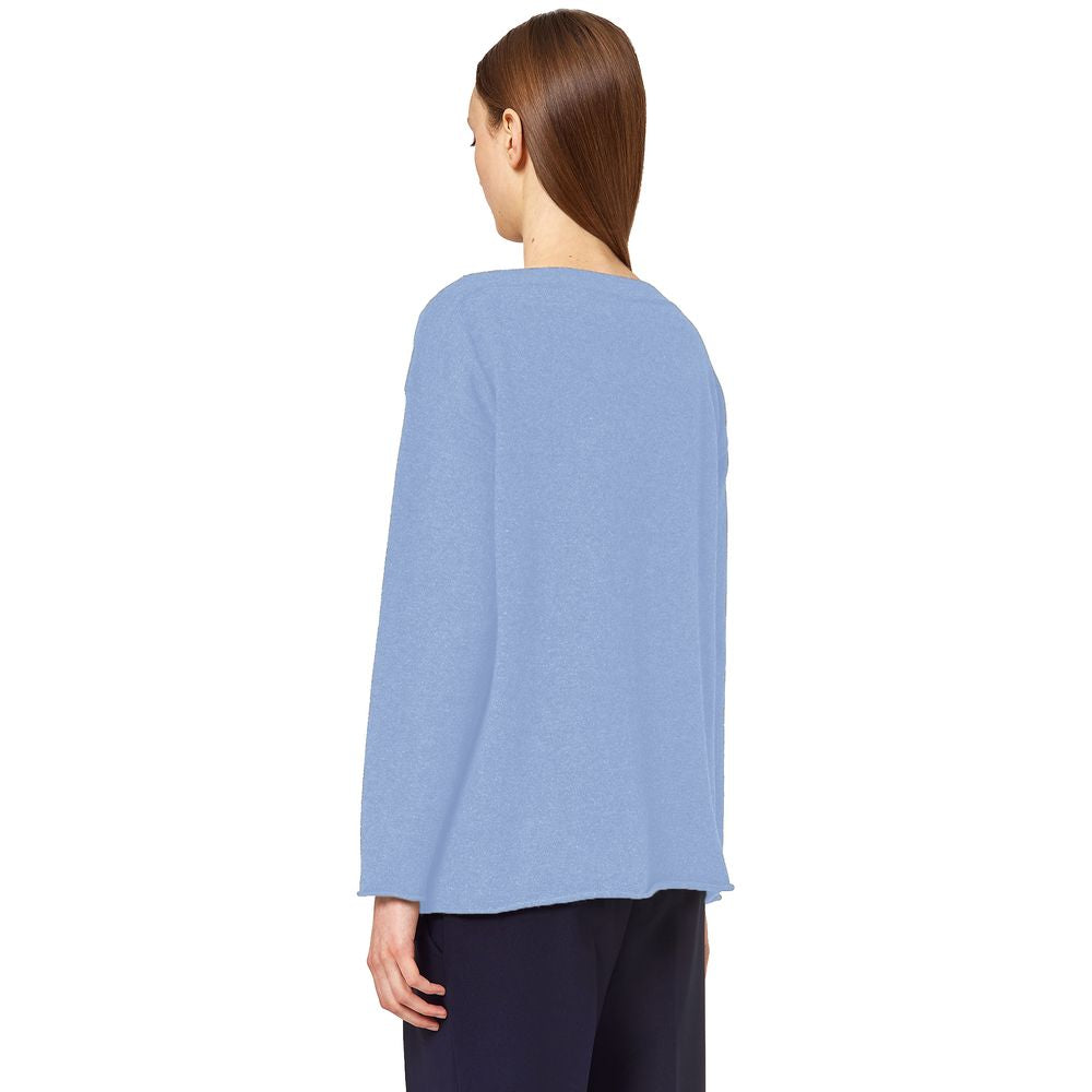 Alpha Studio Light Blue Cashmere Women Sweater