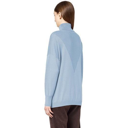 Alpha Studio Light Blue Silk Women Sweater AL-13844-IT38|XS