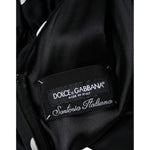 Dolce & Gabbana Black Silk Polka Dot V-neck Tassel Midi Dress