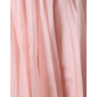 Dolce & Gabbana Pink Silk Strapless Maxi A-line Gown Dress