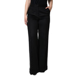 Dolce & Gabbana Black Cashmere Mid Waist Women Boot Cut Pants PAN75526-40