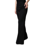 Dolce & Gabbana Black Cashmere Mid Waist Women Boot Cut Pants PAN75526-40